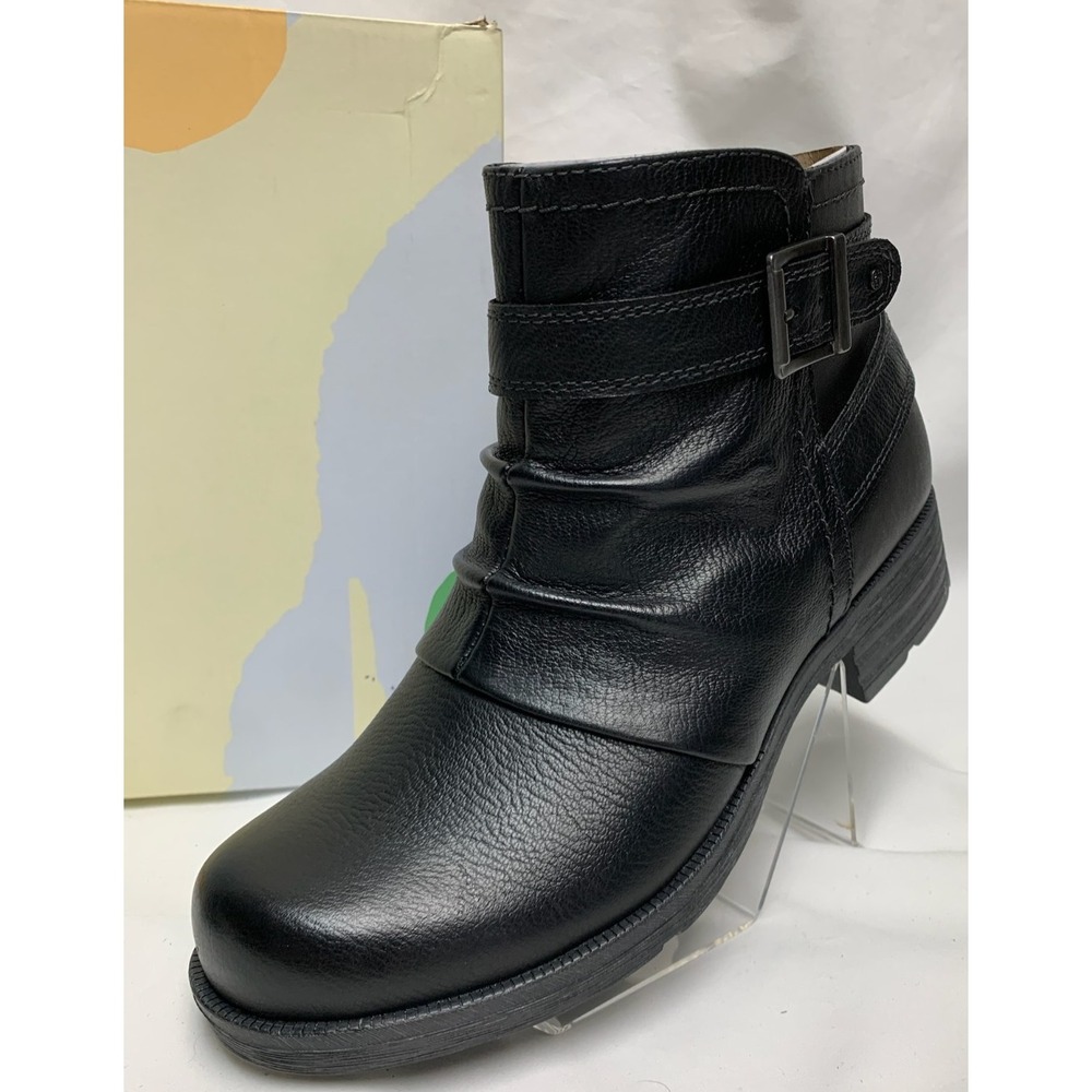 NIB Womens Earth Origins Randi Robby Wide Black Leather Ankle Boots SideZip 10 W - Picture 7 of 16